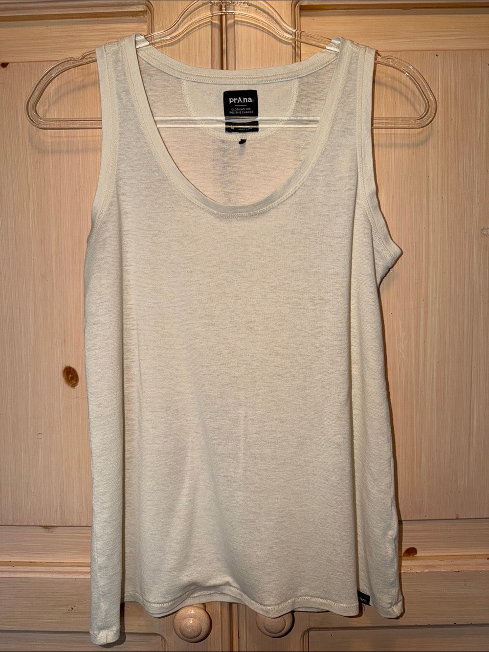 prAna Cream Scoop Neck Tank